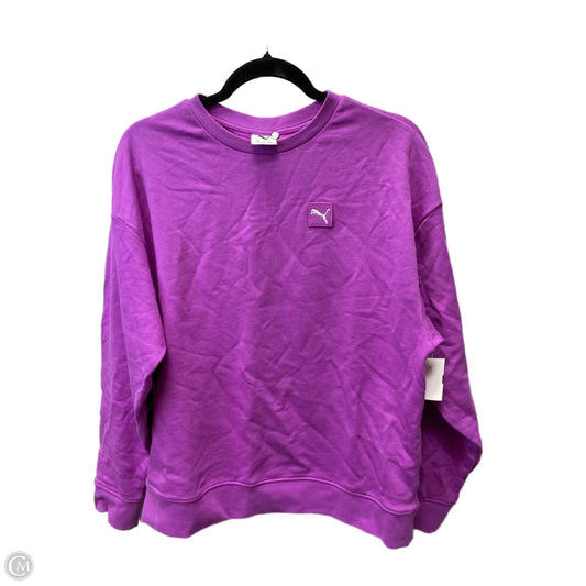 Athletic Sweatshirt Crewneck By Puma In Purple, Size: M
