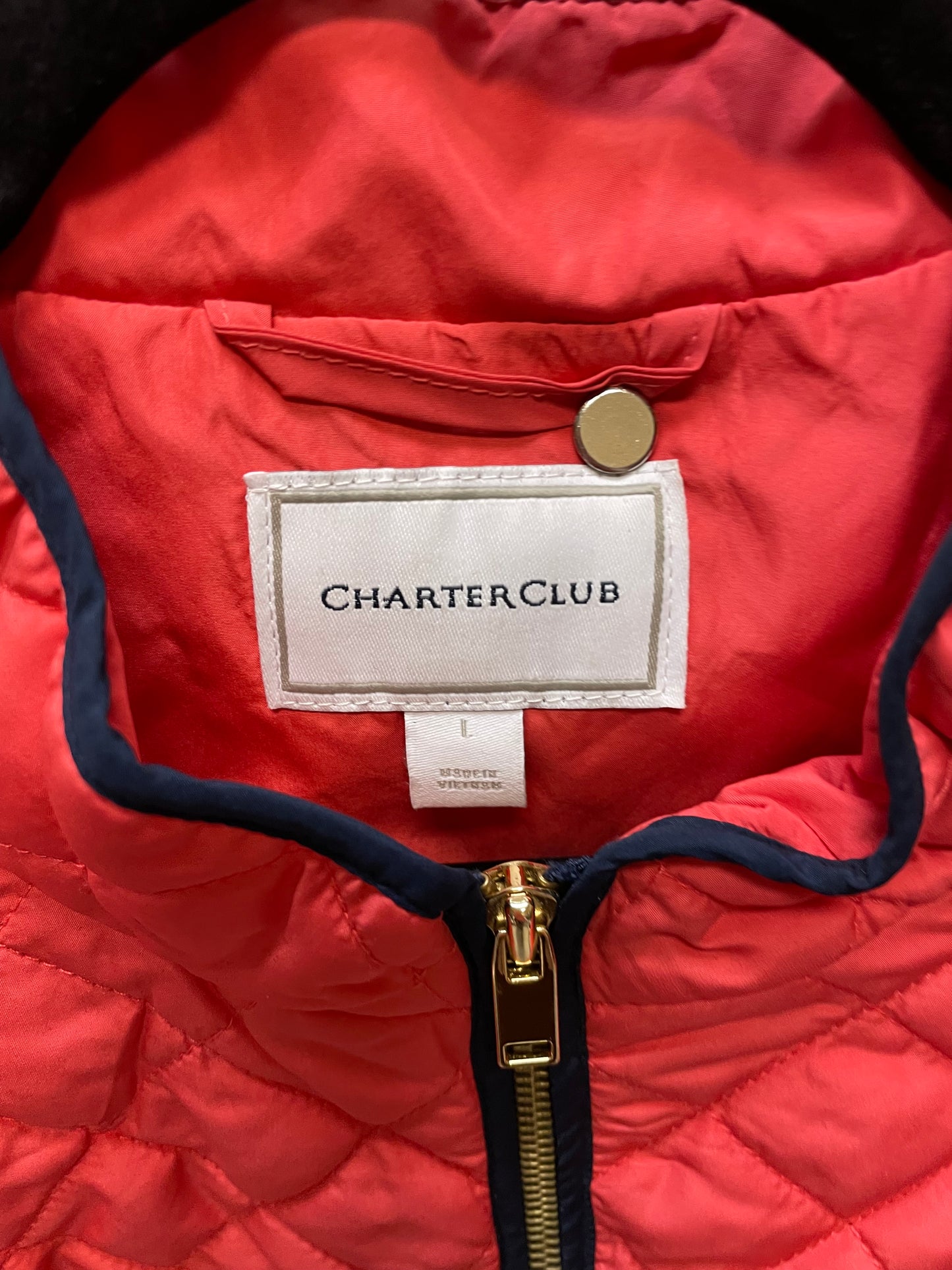 Vest Puffer & Quilted By Charter Club In Red, Size: L