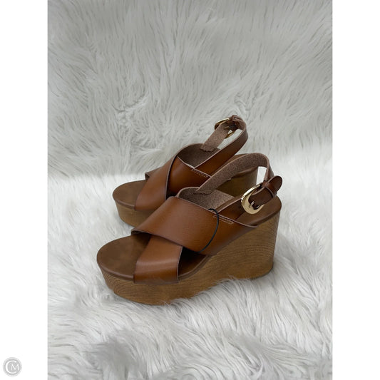 Sandals Heels Wedge By Old Navy In Brown, Size: 6