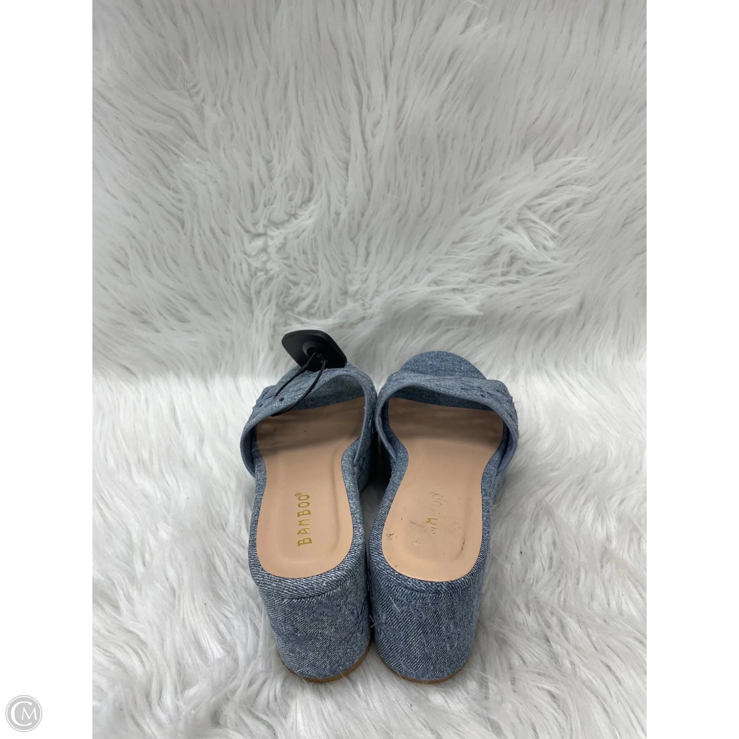 Sandals Heels Block By Bamboo In Blue Denim, Size: 6