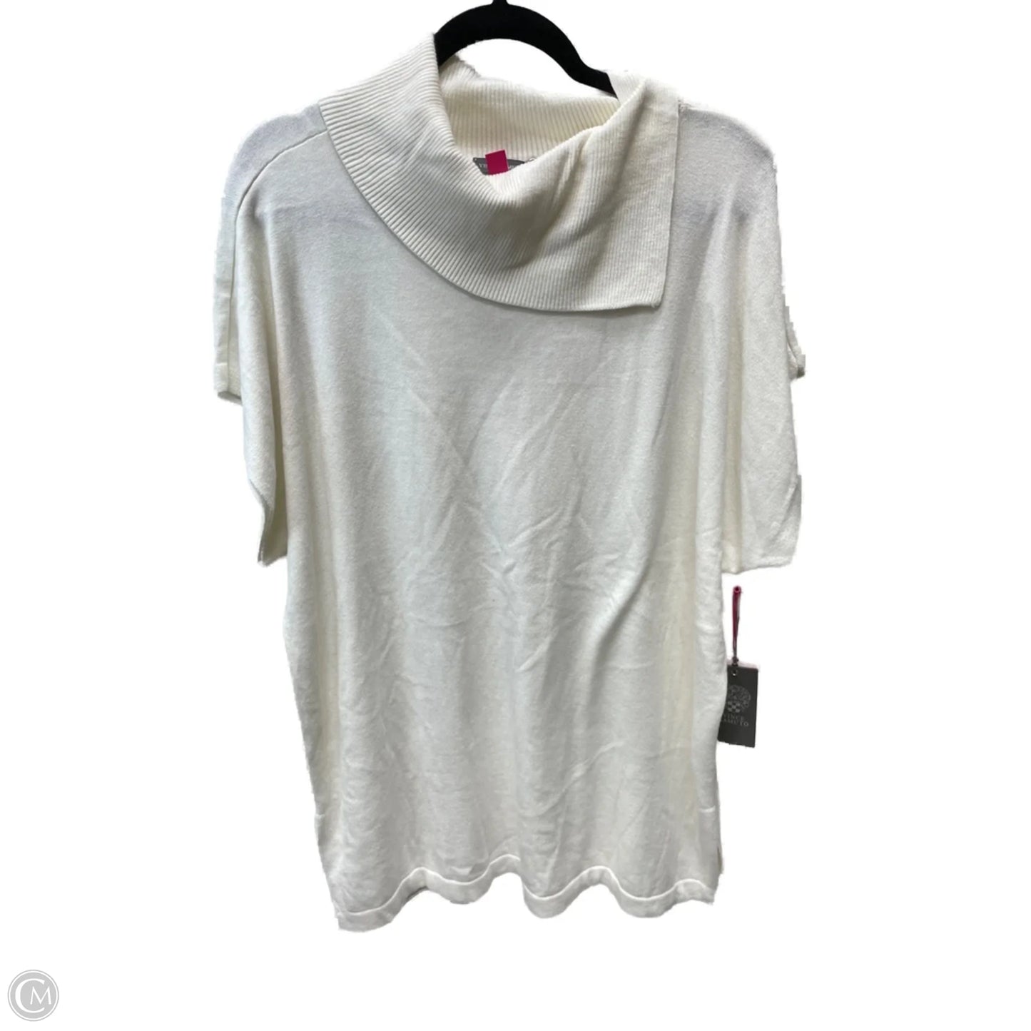 Sweater Short Sleeve By Vince Camuto In Cream, Size: L