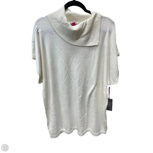Sweater Short Sleeve By Vince Camuto In Cream, Size: L