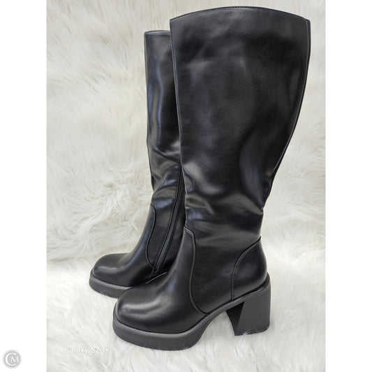 Boots Mid-calf Heels By Clothes Mentor In Black, Size: 8.5