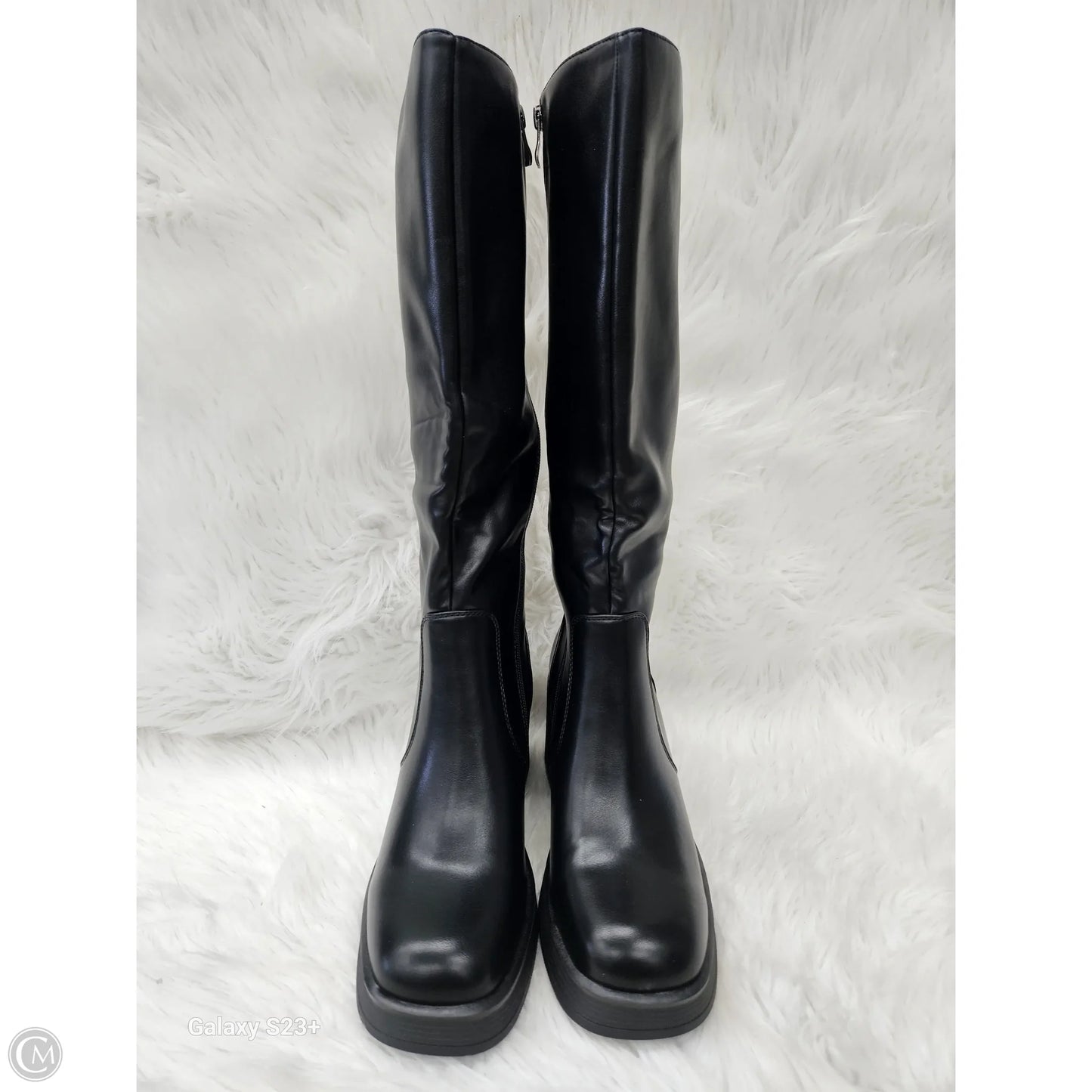 Boots Mid-calf Heels By Clothes Mentor In Black, Size: 8.5