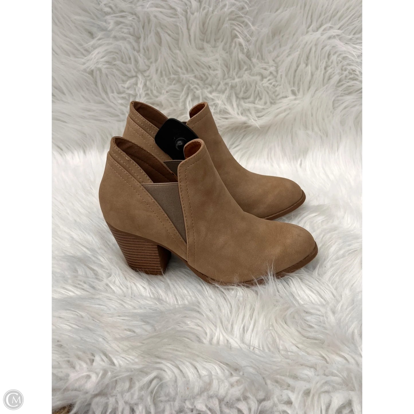 Boots Ankle Heels By City Classified In Taupe, Size: 6.5