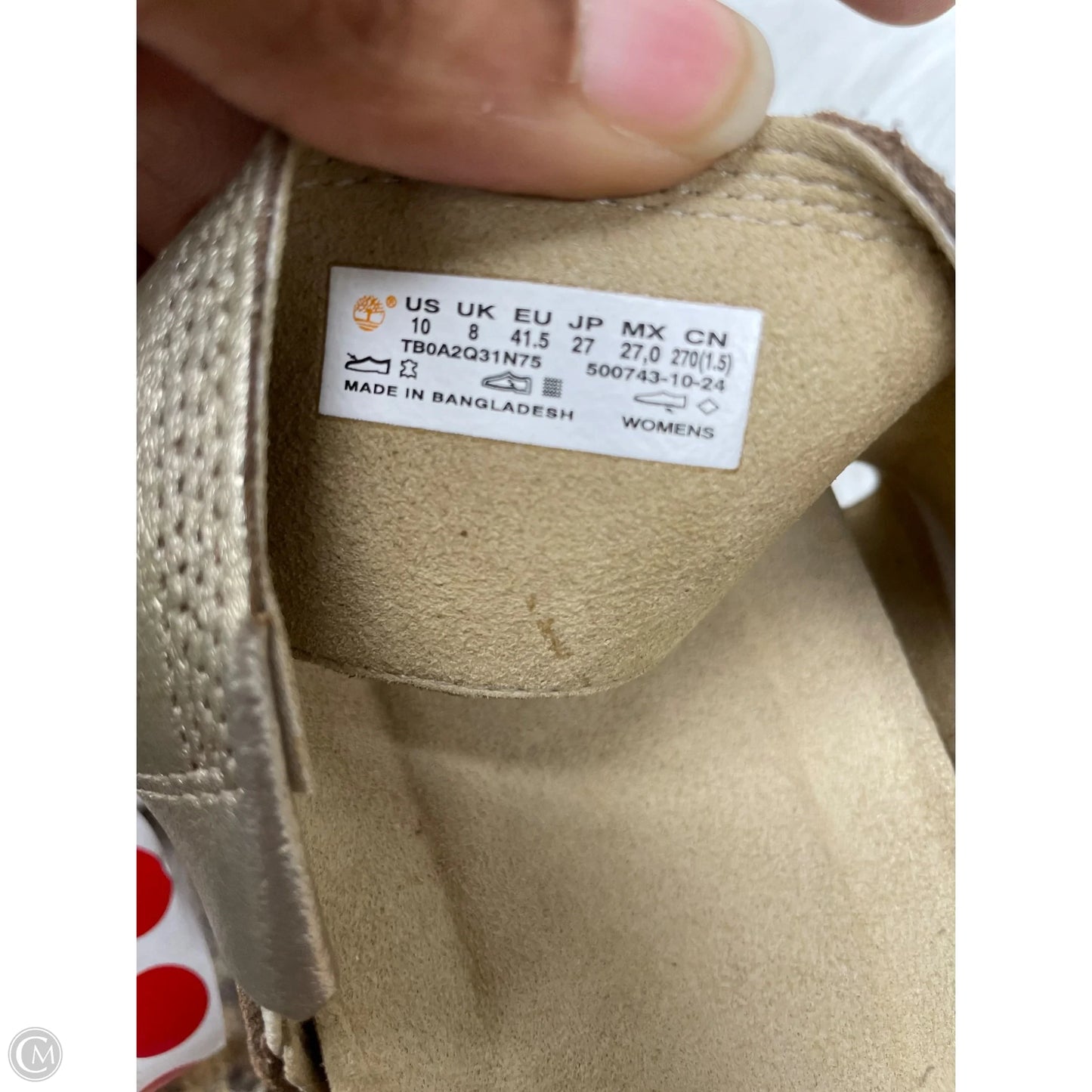 Sandals Flats By Timberland In Gold & Tan, Size: 10