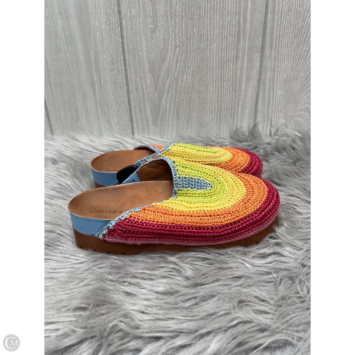 Shoes Heels Platform By Chelsea And Violet In Rainbow Print, Size: 6