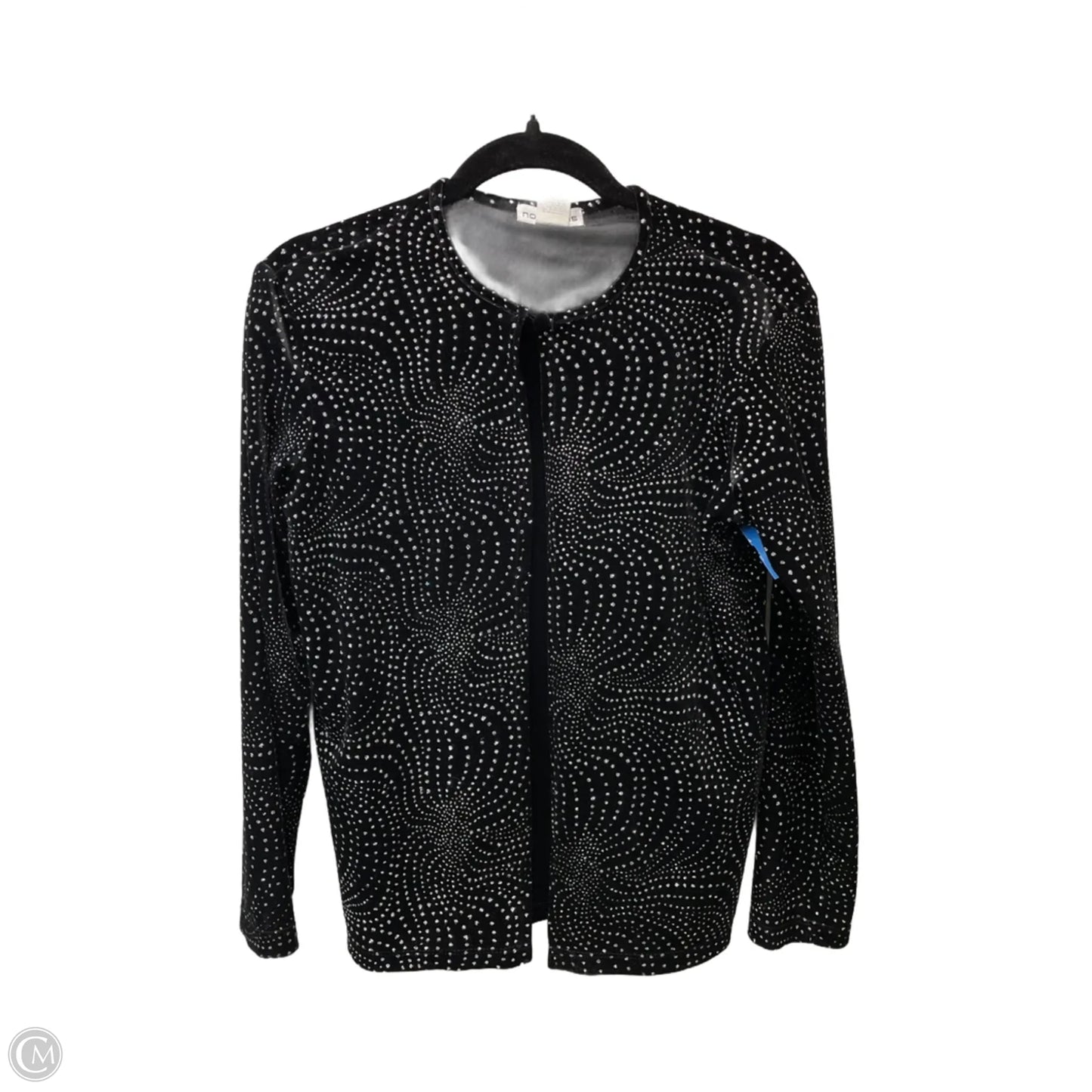 Top Long Sleeve By Notations In Black & Silver, Size: S