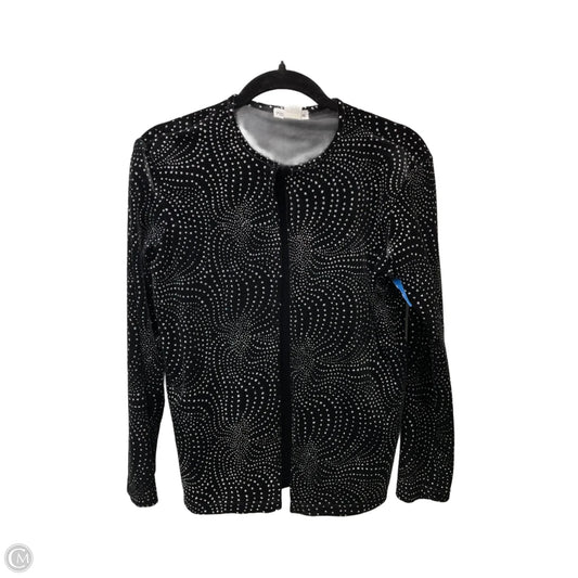Top Long Sleeve By Notations In Black & Silver, Size: S