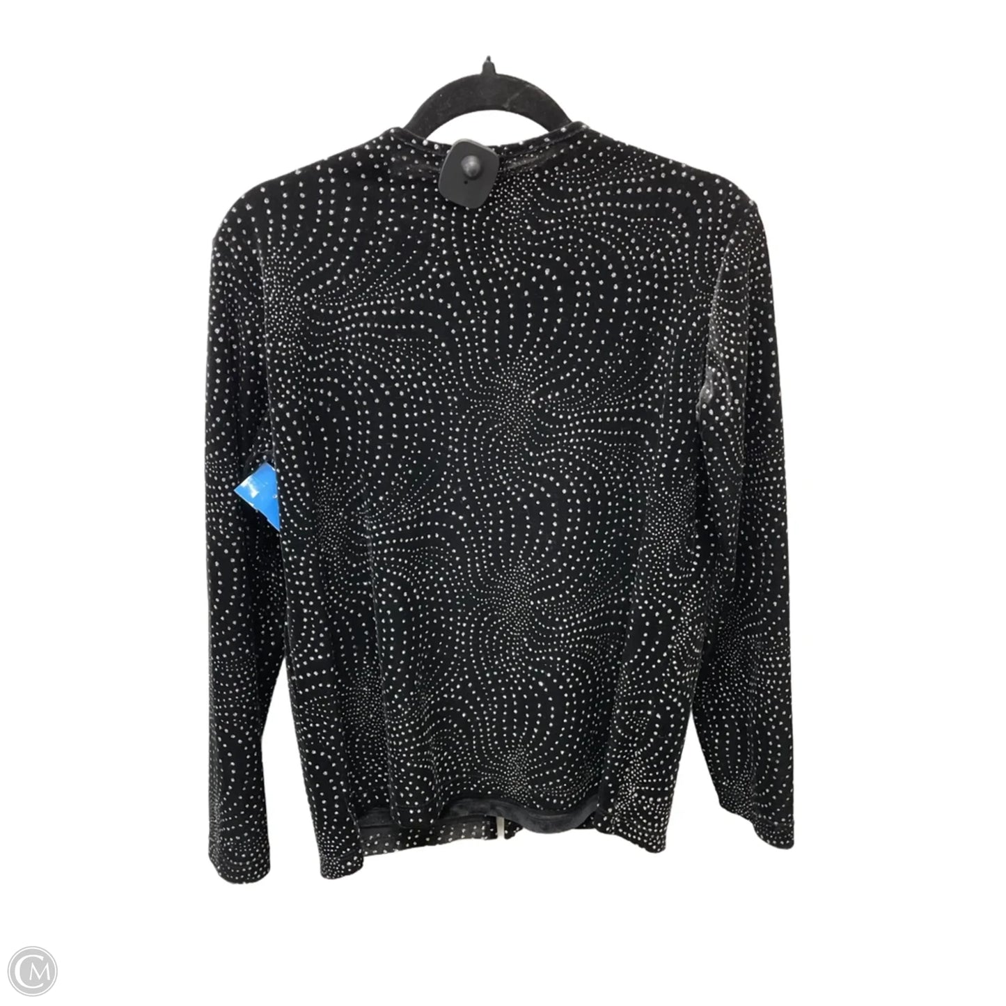 Top Long Sleeve By Notations In Black & Silver, Size: S