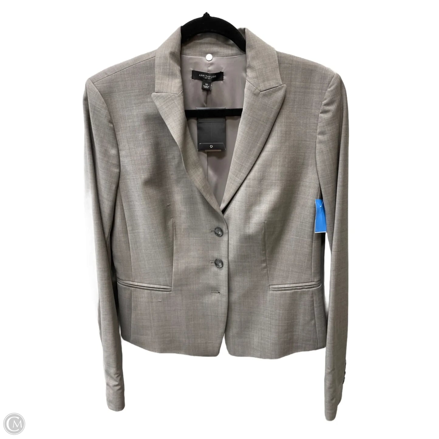 Blazer By Ann Taylor In Grey, Size: L