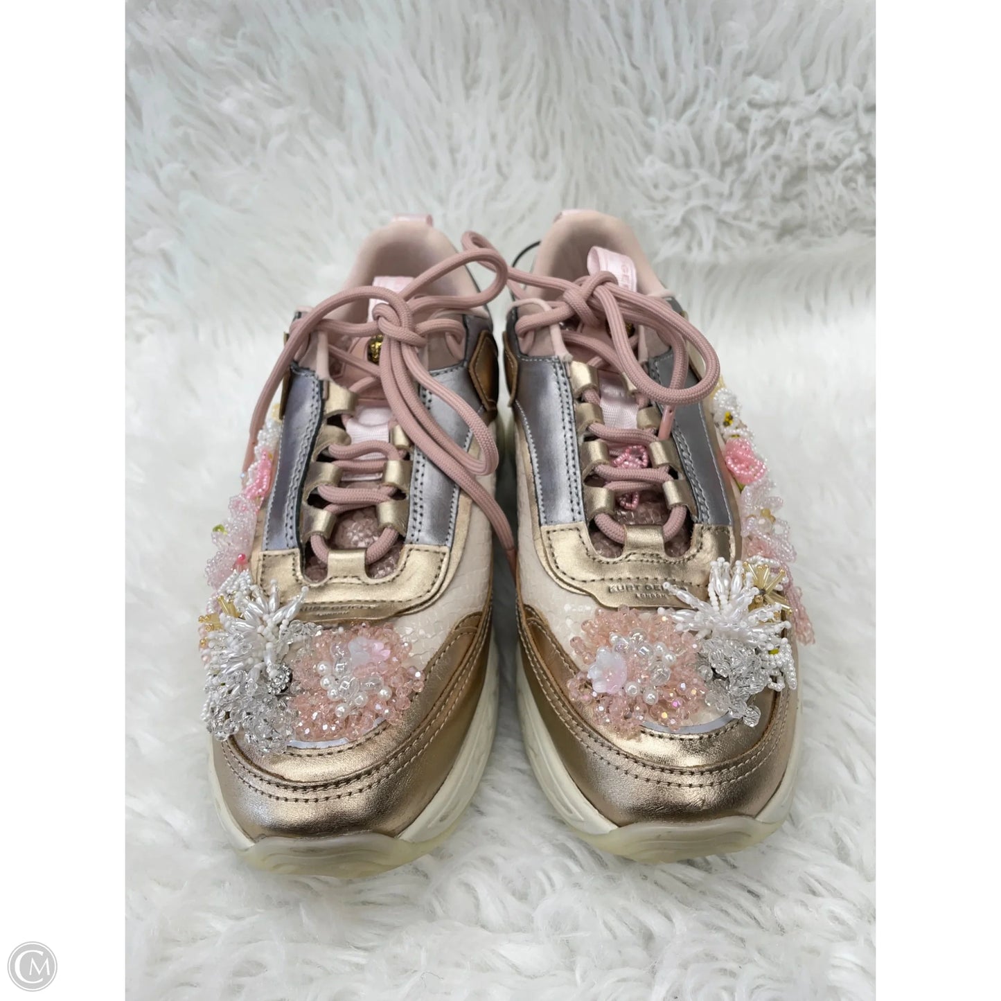 Shoes Sneakers By Kurt Geiger London In Pink & White, Size: 8.5