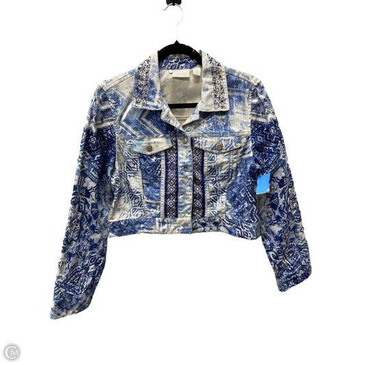 Jacket Other By Chicos In Blue & White, Size: M