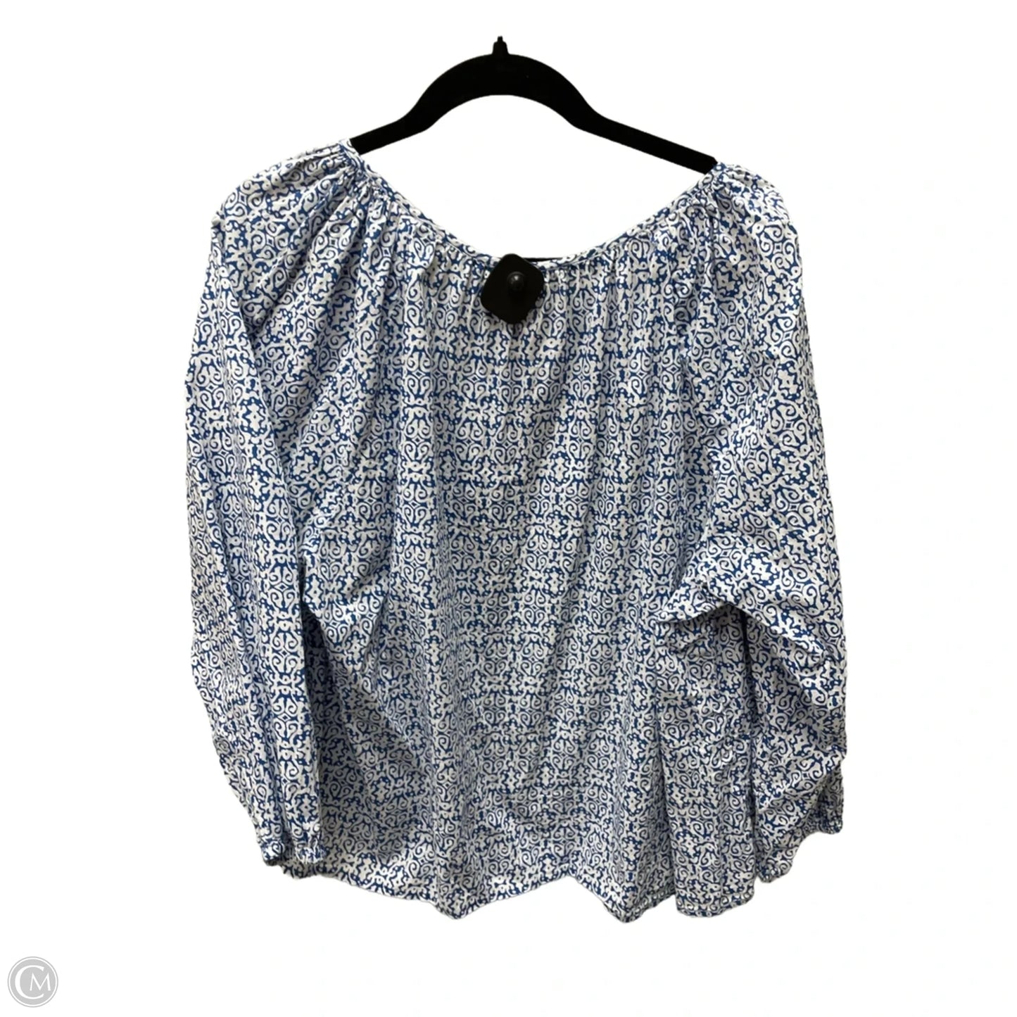 Top Long Sleeve By J. Crew In Blue & White, Size: 2x