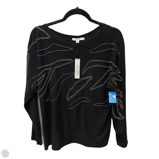 Sweater By Chicos In Black & Gold, Size: M