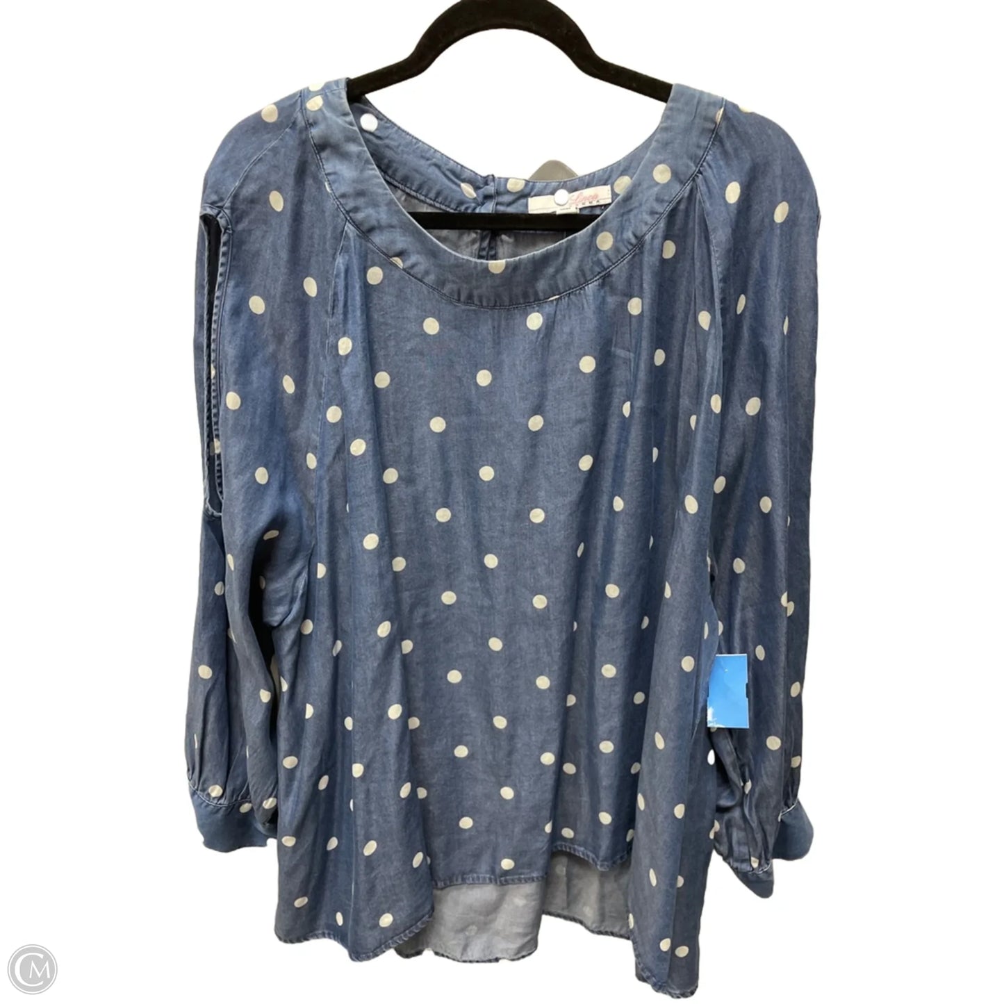 Top Long Sleeve By Clothes Mentor In Polkadot Pattern, Size: 3x