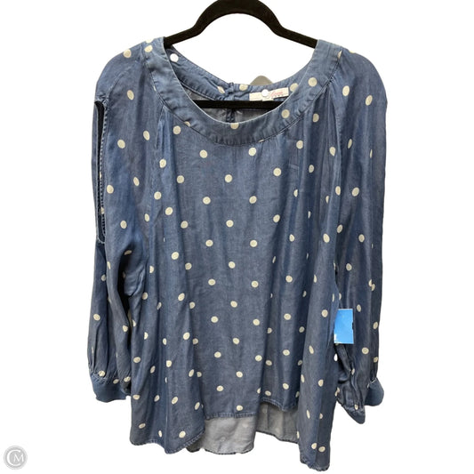 Top Long Sleeve By Clothes Mentor In Polkadot Pattern, Size: 3x