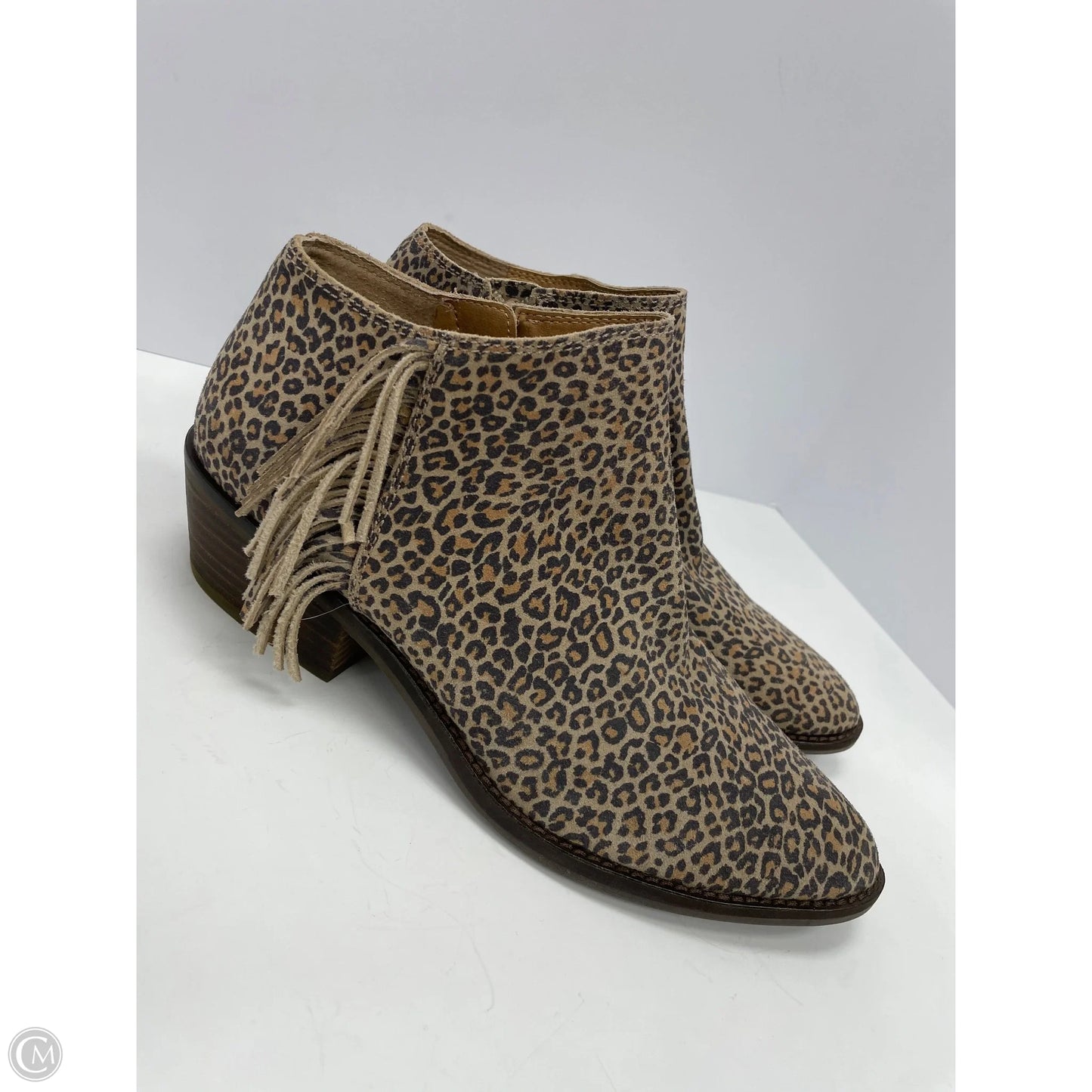 Boots Ankle Heels By Lucky Brand In Animal Print, Size: 9