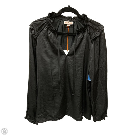 Top Long Sleeve By Knox Rose In Black, Size: M