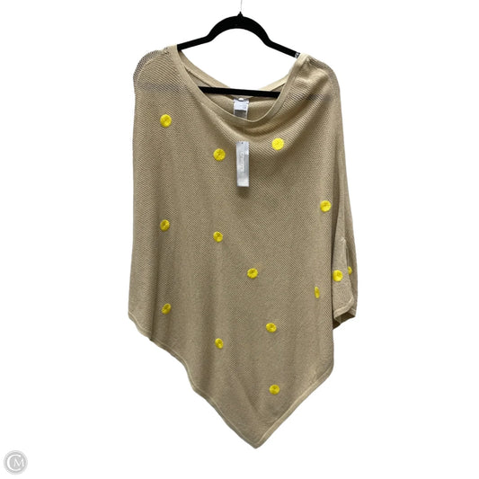 Poncho By Chicos In Tan & Yellow, Size: L