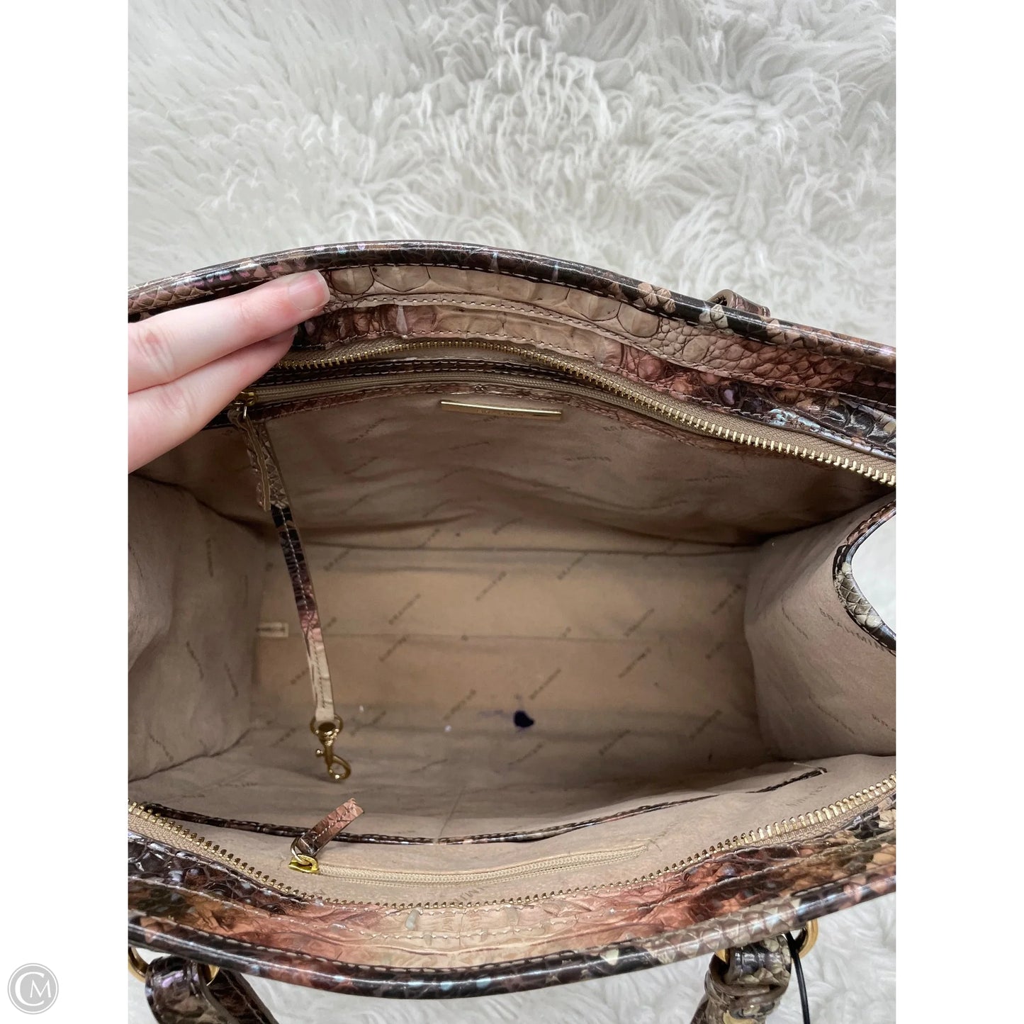 Handbag Designer By Brahmin, Size: Large