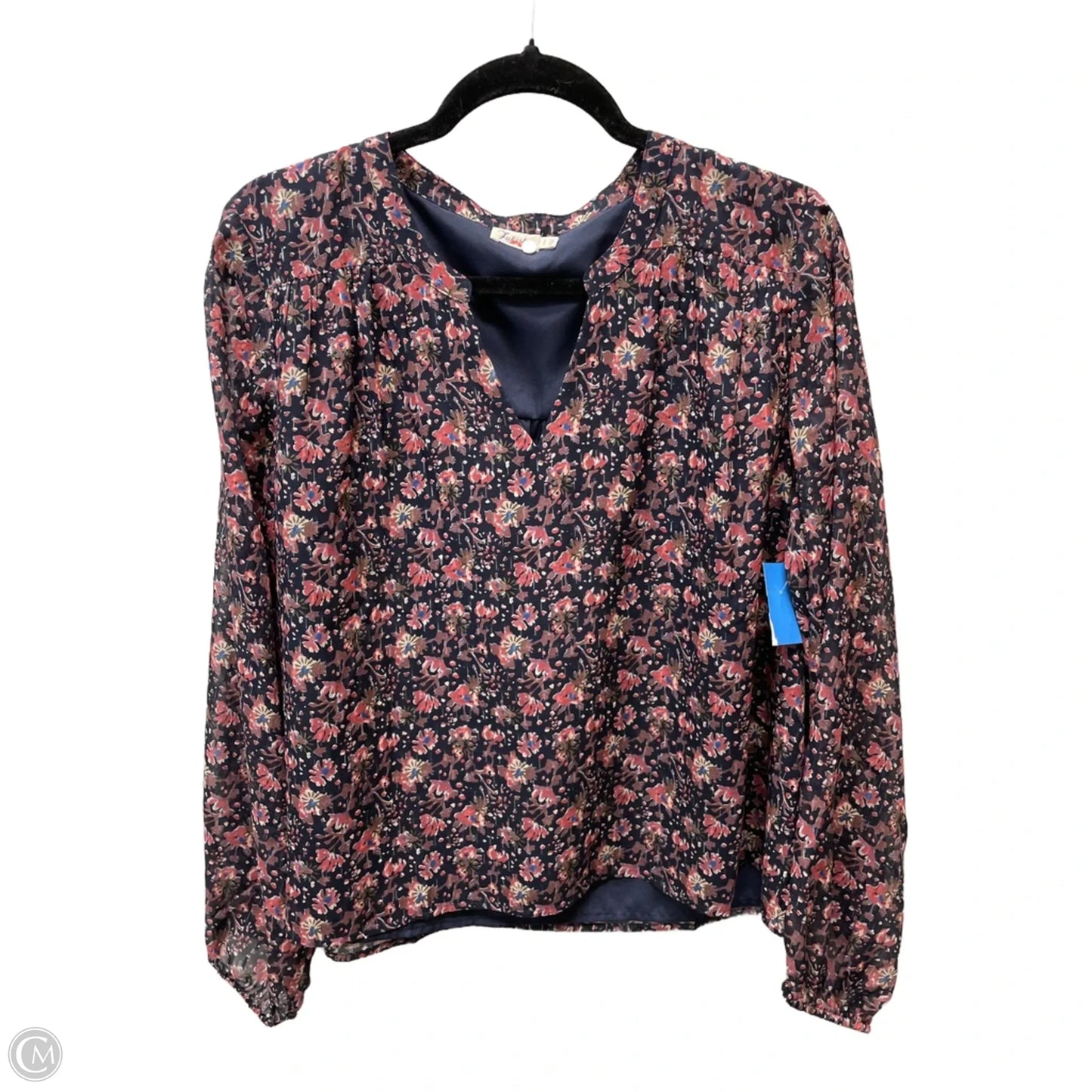 Blouse Long Sleeve By Faherty In Floral Print, Size: L