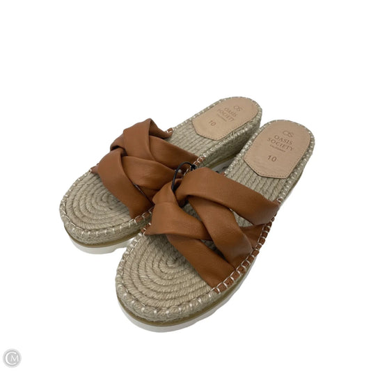 Sandals Flats By Oasis Society In Tan, Size: 10