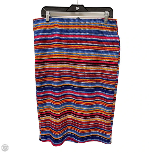 Skirt Mini & Short By Eci In Striped Pattern, Size: 12