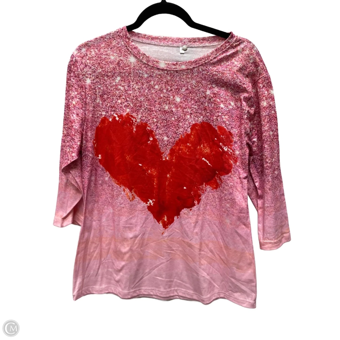 Top 3/4 Sleeve By Clothes Mentor In Pink & Red, Size: S
