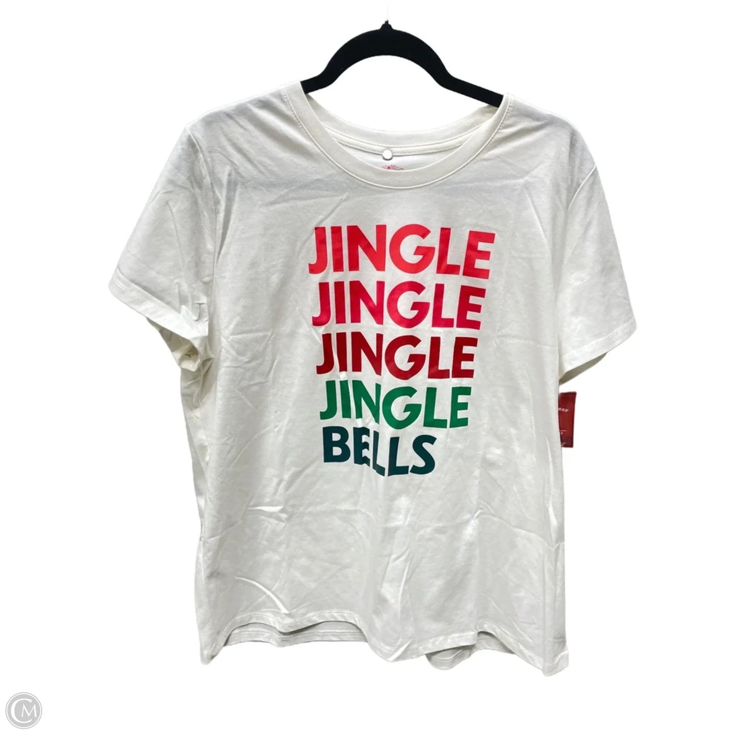 Top Short Sleeve By Clothes Mentor In Cream, Size: 2x