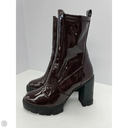 Boots Ankle Heels By Aldo In Brown, Size: 8.5