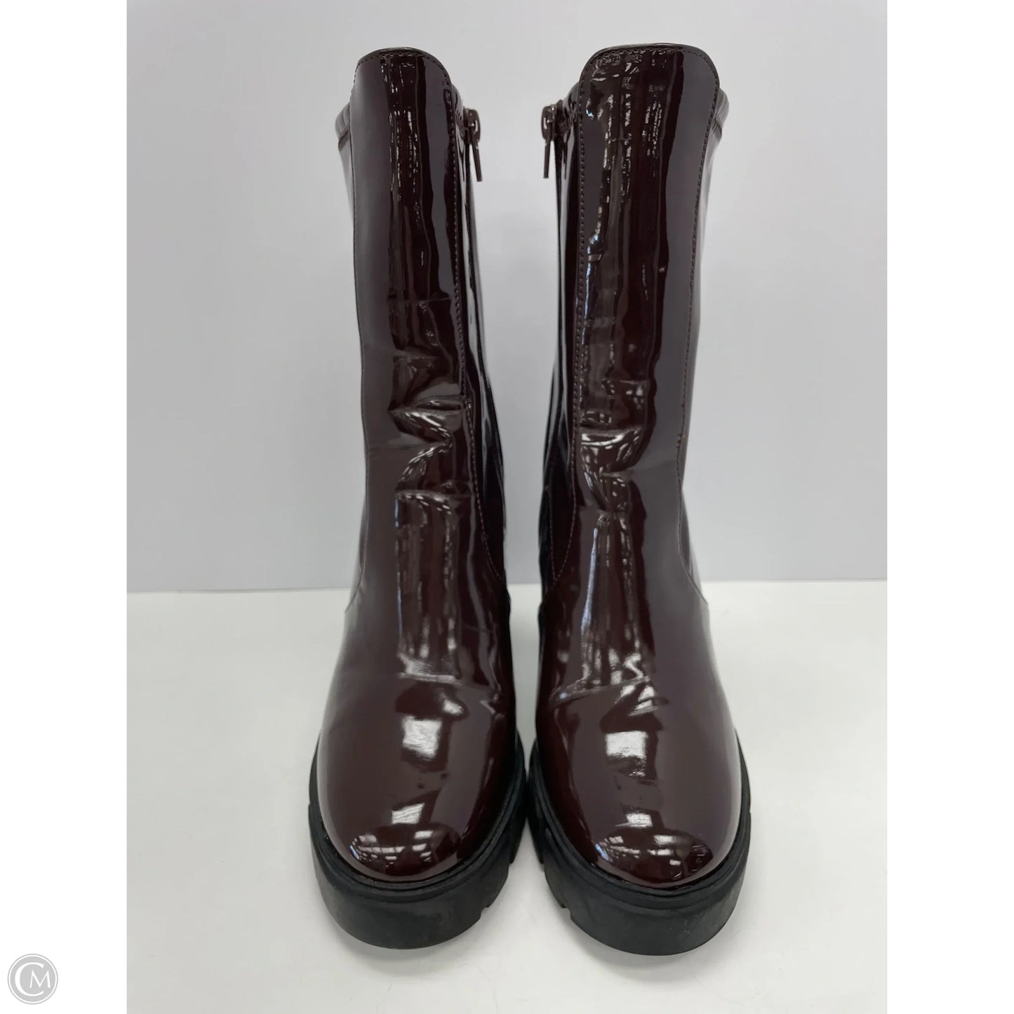 Boots Ankle Heels By Aldo In Brown, Size: 8.5