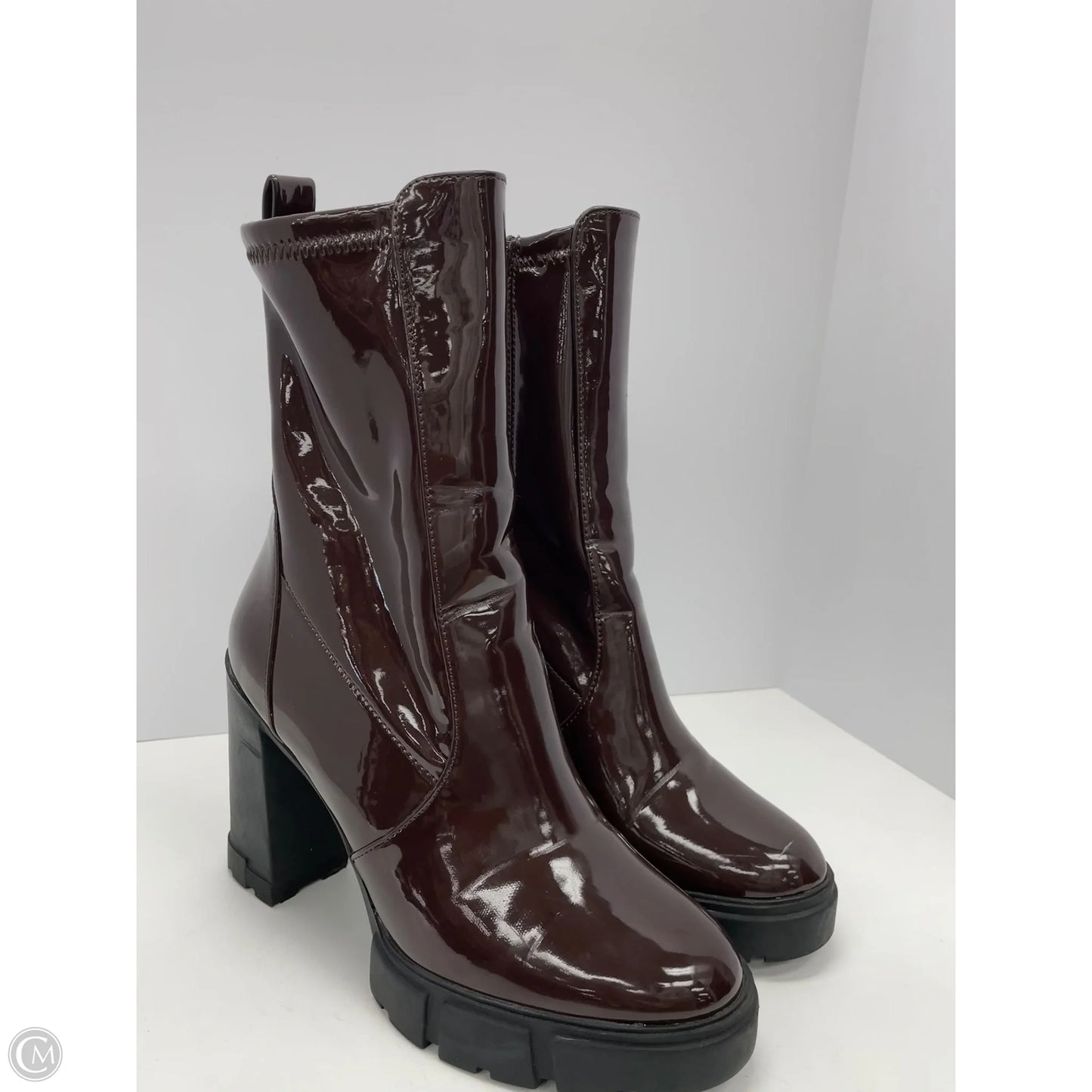 Boots Ankle Heels By Aldo In Brown, Size: 8.5