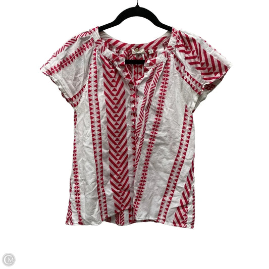 Top Short Sleeve By Dylan In Red & White, Size: Xs