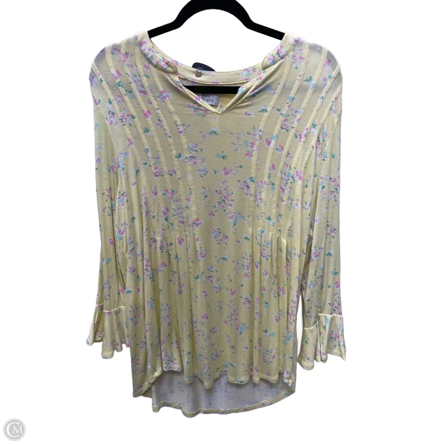 Top 3/4 Sleeve By Kim Rogers In Floral Print, Size: Xl