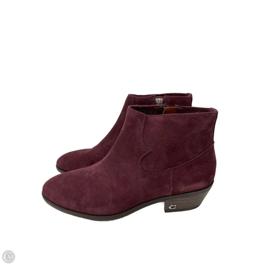 Boots Designer By Coach In Maroon, Size: 7.5