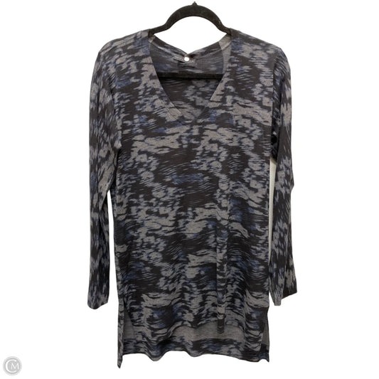 Top Long Sleeve By Nally And Millie In Black & Blue, Size: S