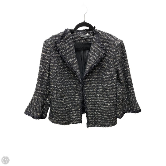 Blazer Designer By Lafayette 148 In Black & Gold, Size: Xl