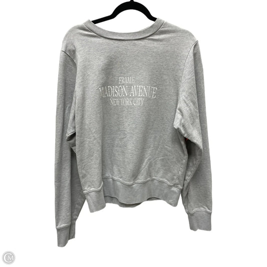 Sweatshirt Crewneck By Frame In Grey, Size: Xl