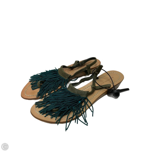 Sandals Flats By Clothes Mentor In Green, Size: 7.5