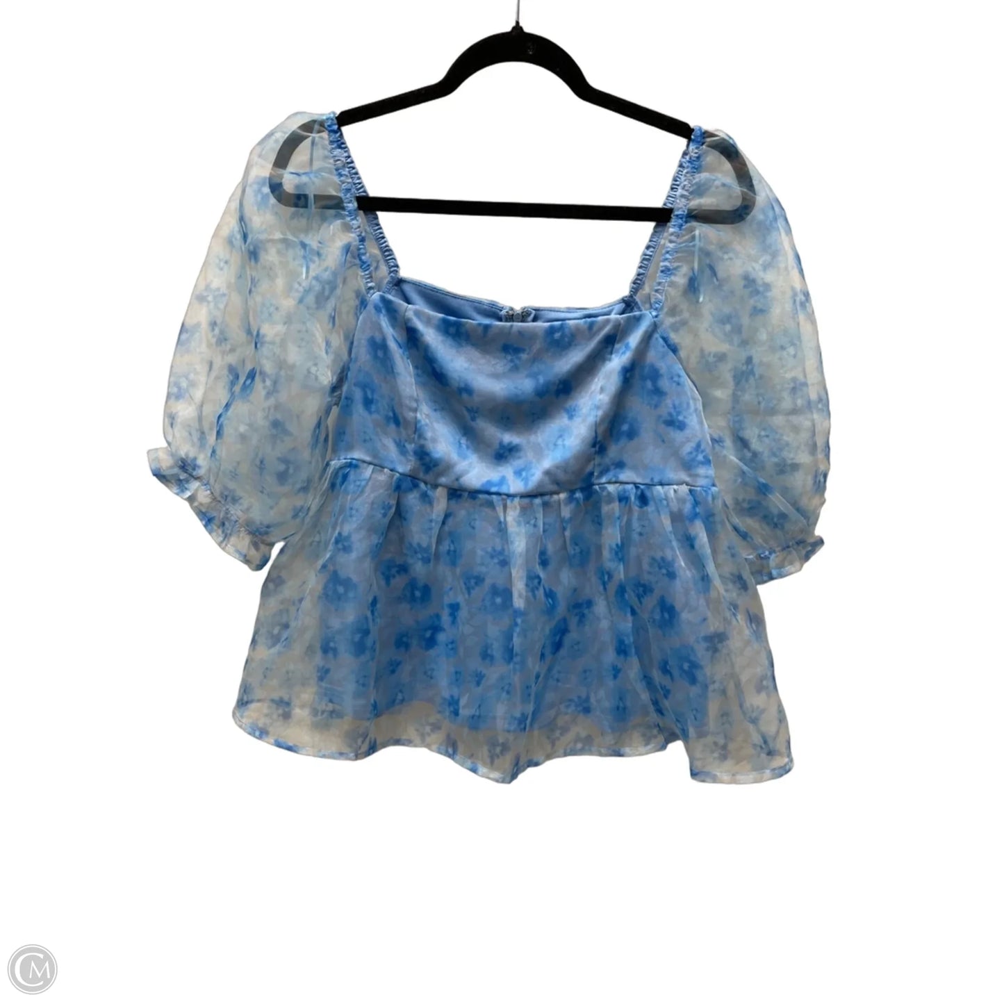 Top Short Sleeve By Tcec In Blue, Size: L