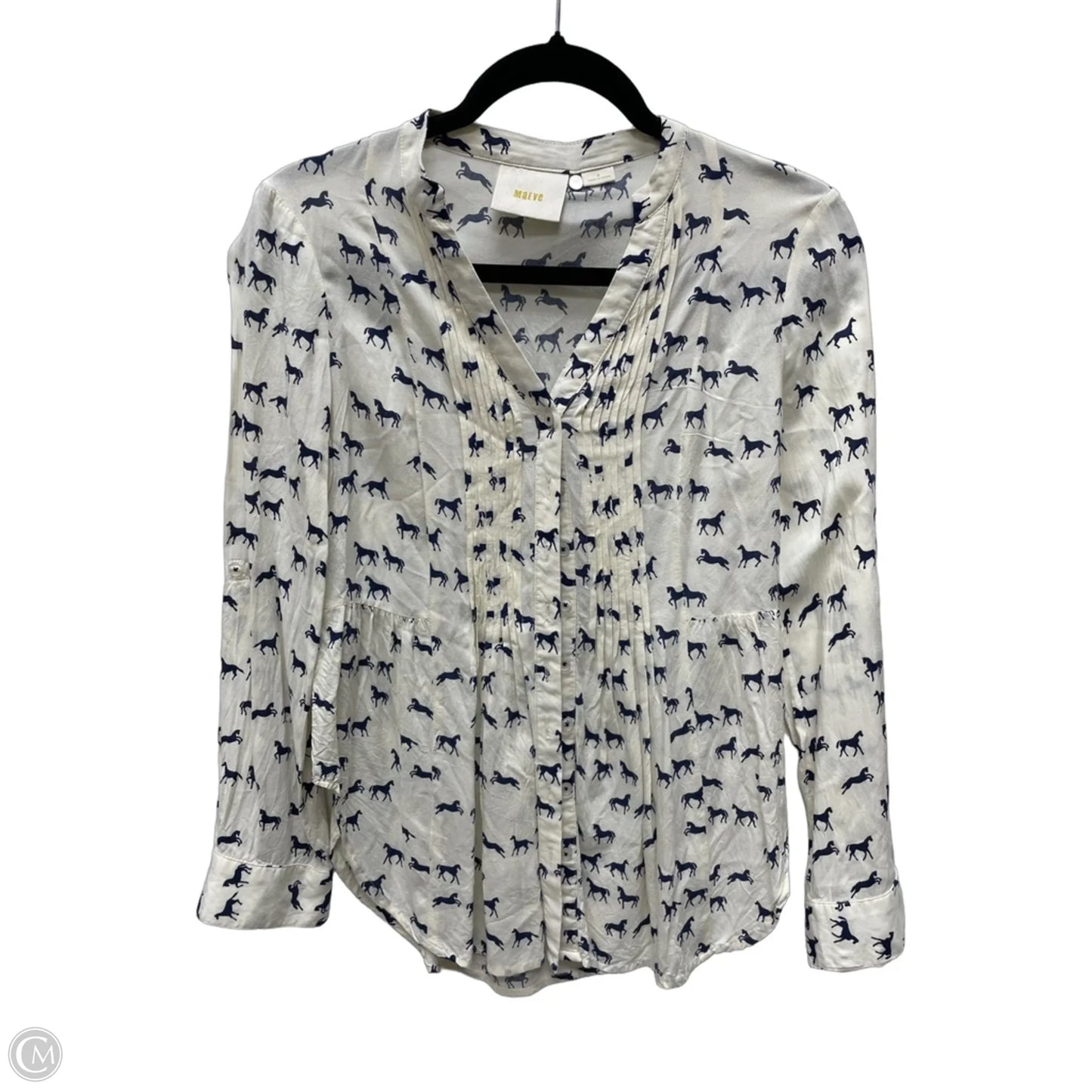 Top Long Sleeve By Maeve In Cream, Size: Xs