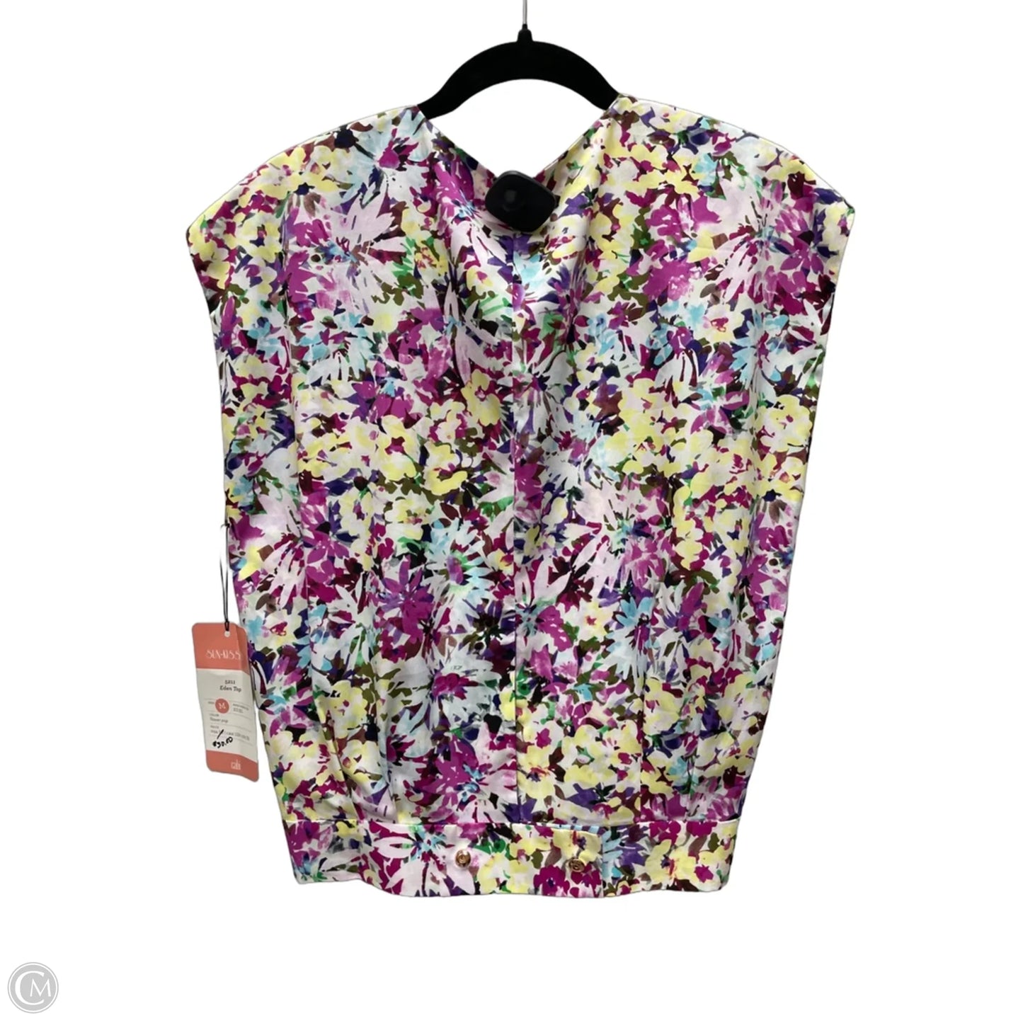Top Sleeveless By Cabi In Floral Print, Size: M