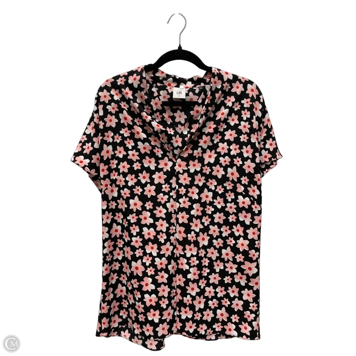 Top Short Sleeve By Cabi In Floral Print, Size: M