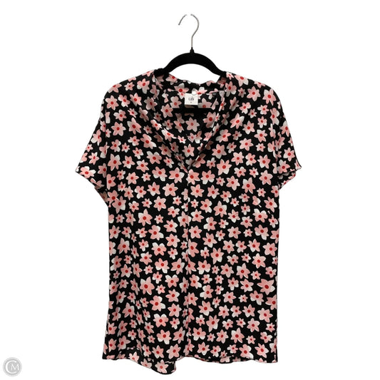 Top Short Sleeve By Cabi In Floral Print, Size: M