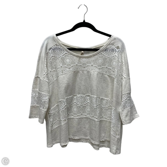 Top Short Sleeve By Clothes Mentor In Cream, Size: L