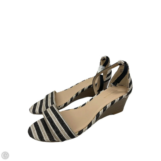 Sandals Heels Wedge By Ann Taylor In Striped Pattern, Size: 6