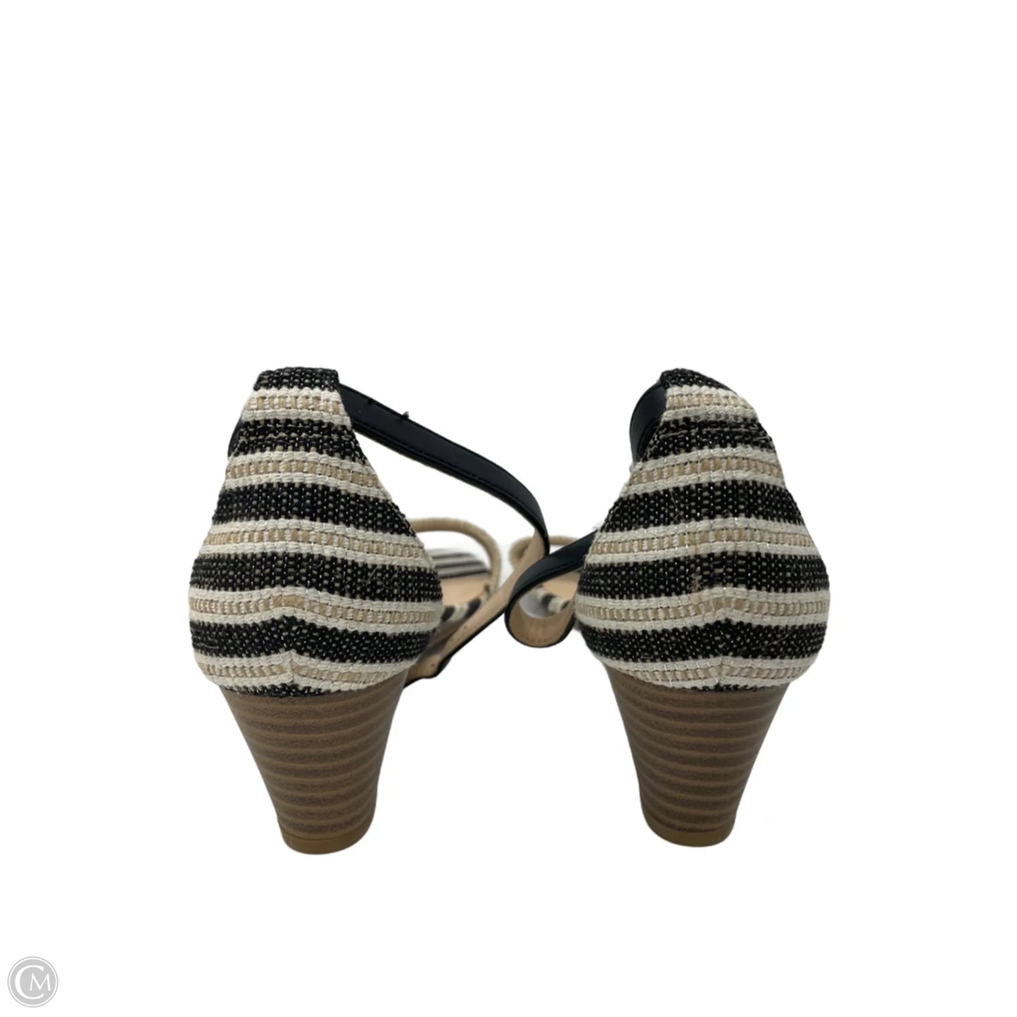 Sandals Heels Wedge By Ann Taylor In Striped Pattern, Size: 6