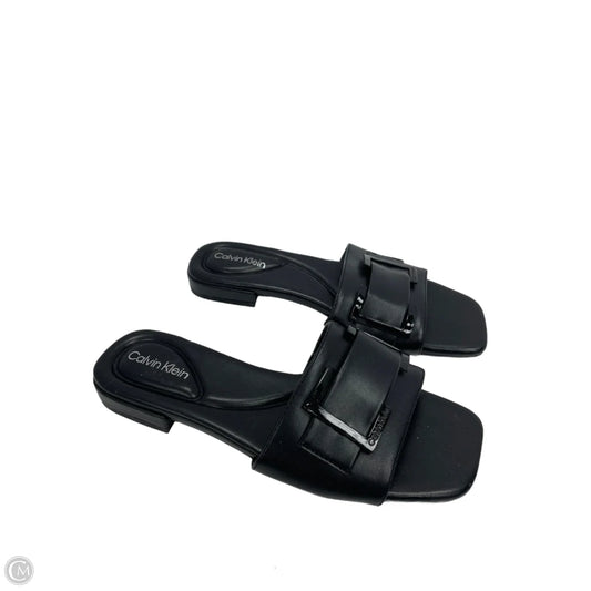 Sandals Flats By Calvin Klein In Black, Size: 6