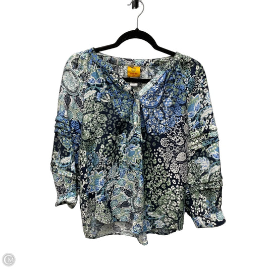 Top 3/4 Sleeve By Ruby Rd In Blue & Green, Size: Sp